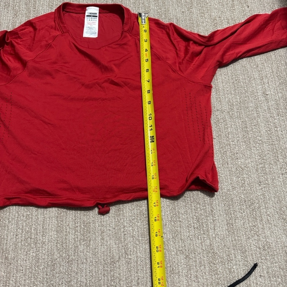 Gymshark Women’s Medium Red Sweat Talks Activewear Top Long Sleeve Shirt - Picture 8 of 11